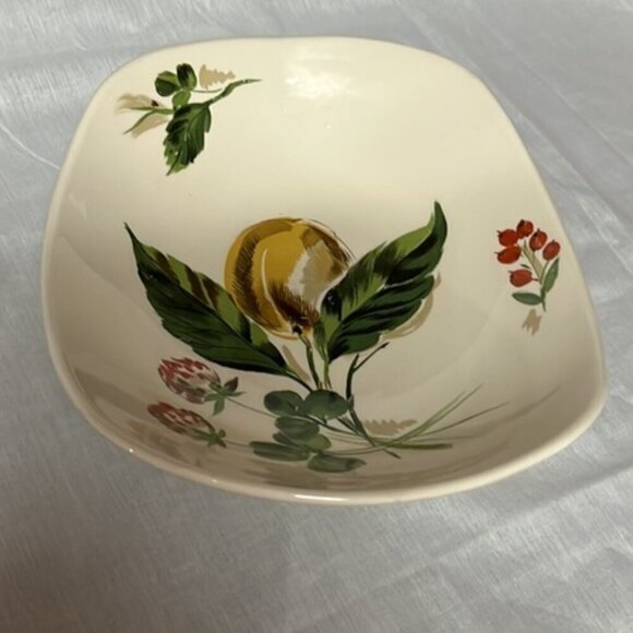 Vintage Salem China PEACH & CLOVER 9" Oval Vegetable Bowl Set of 2 - Picture 5 of 9